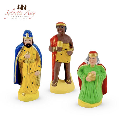 Les 3 Rois Mages - Santons de Crèche 7cm - Sylvette Amy