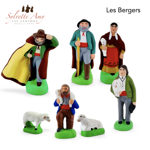 Les Bergers - Collections Santons de Crèche 7cm - Sylvette Amy
