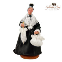 Santon Arlésienne Robe Noire - Santons habillés 15 cm Sylvette Amy