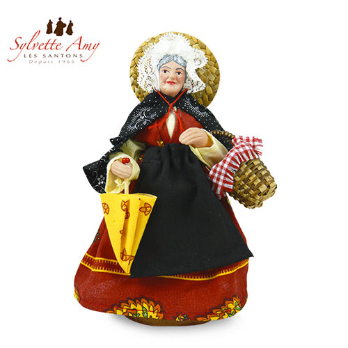 Santon Margarido Châle Noir - 15 cm - Sylvette Amy