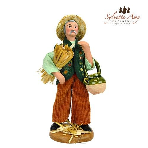Santon Homme Foin et Cruche 15 cm Sylvette Amy - Aubagne