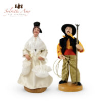 Arlésienne robe blanche et Gardian - Santons habillés 15 cm Sylvette Amy