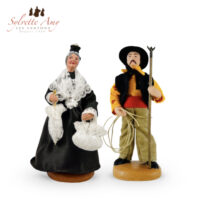 Arlésienne robe Noire et Gardian - Santons Habillés 15 cm Sylvette Amy