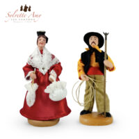 Arlésienne Robe Rouge et Gardian - Santons Habillés 15 cm Sylvette Amy