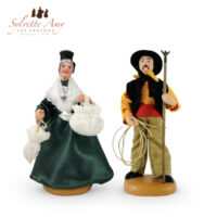 Arlésienne Robe Verte et Gardian - Santons Habillés 15 cm Sylvette Amy