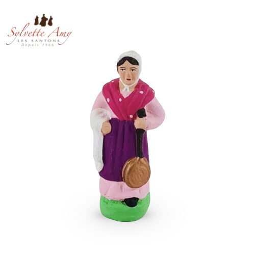 Femme à la Bassinoire - Santons de Crèche 7 cm Sylvette Amy