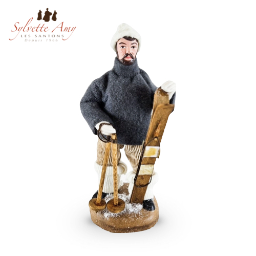 Santon Le Skieur - Collection Santons Habillés Sylvette Amy