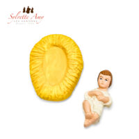 Jésus - Santons 15 cm - Vue séparée du Jésus et du lit de paille - Santons Sylvette Amy