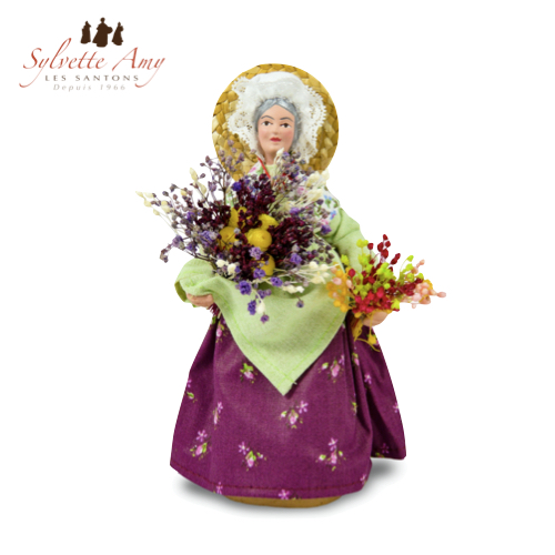 Femme aux Fleurs - Collection Santons 15 cm Sylvette Amy