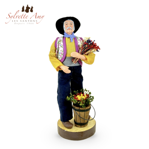 Santon Le Fleuriste - Santons Habillés 25cm - Sylvette Amy Aubagne