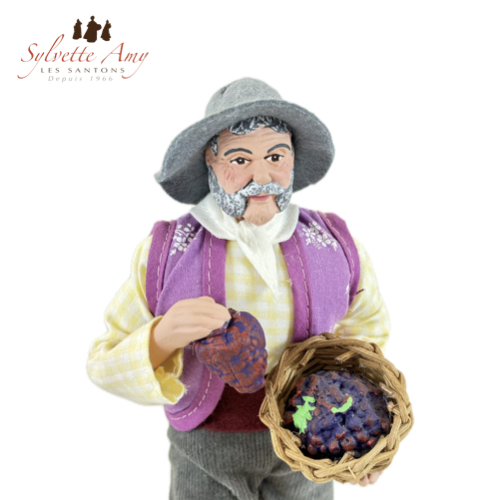 Le Vigneron - Santons Habillés 25 cm Sylvette Amy - Aubagne - Vue de près